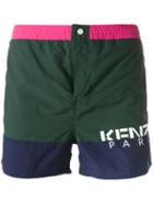 Kenzo - Colour Block Swim Shorts - Men - Nylon/polyester - S, Green, Nylon/polyester