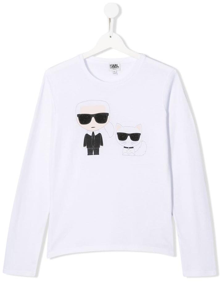 Karl Lagerfeld Kids Karl Print T-shirt - White