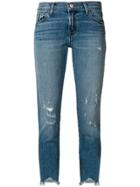 J Brand Distressed Cropped Skinny Jeans - Blue