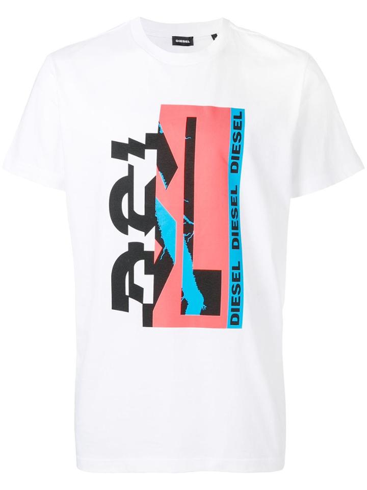 Diesel T-shirt With Geometric Print - White