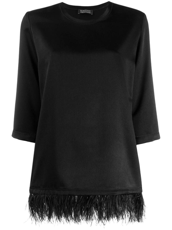 Gianluca Capannolo Diane Feather Trimming Top - Black