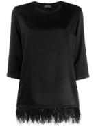 Gianluca Capannolo Diane Feather Trimming Top - Black