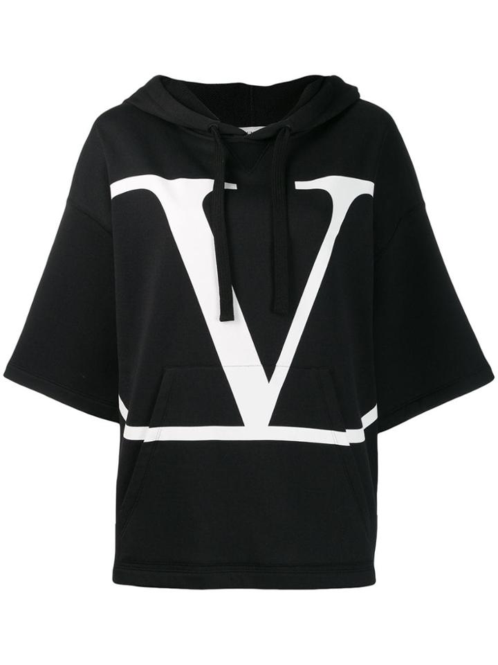 Valentino Vlogo Boxy Hoodie - Black