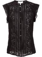 Derek Lam 10 Crosby Embroidered Lace Panel Blouse