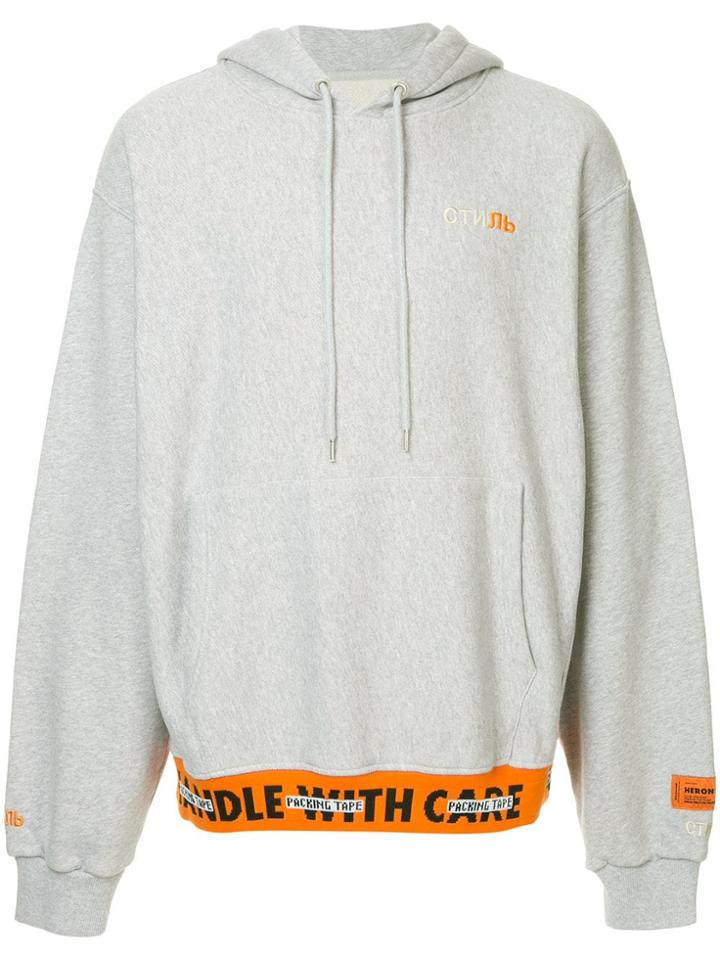 Heron Preston 'handle With Care' Hoodie - Grey