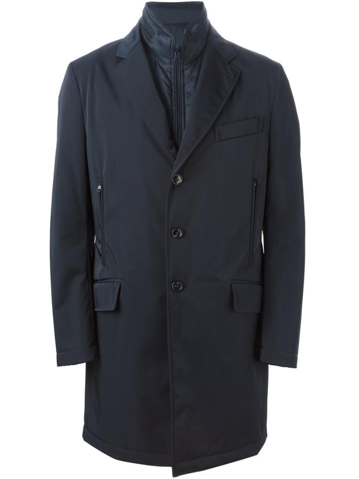 Fay Internal Vest Rain Coat - Blue