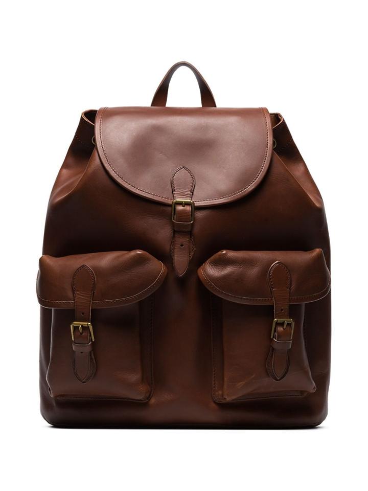 Polo Ralph Lauren Heritage Leather Backpack - Brown