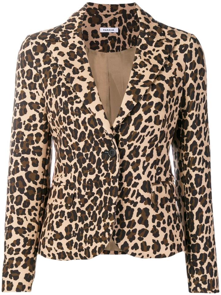 P.a.r.o.s.h. Leopard Print Blazer - Nude & Neutrals