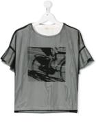 Andorine Tulle-panelled T-shirt - Black