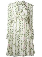 Giambattista Valli Floral Print Flared Dress, Women's, Size: 42, White, Silk/cotton/viscose