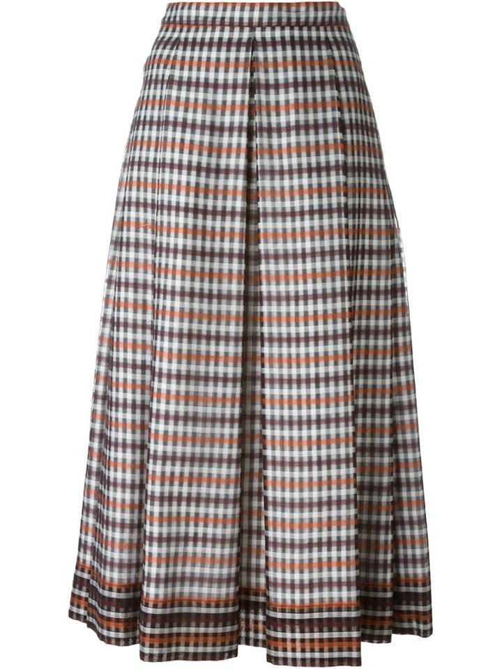 No21 Checked Pleated Skirt