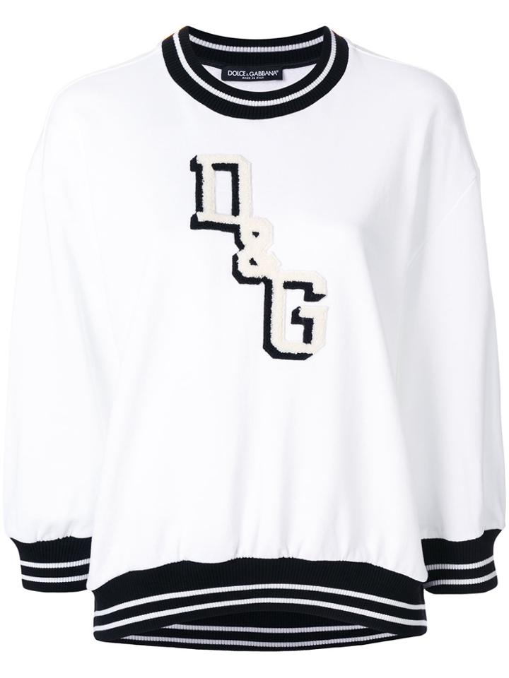 Dolce & Gabbana Logo Patch Sweatshirt - White