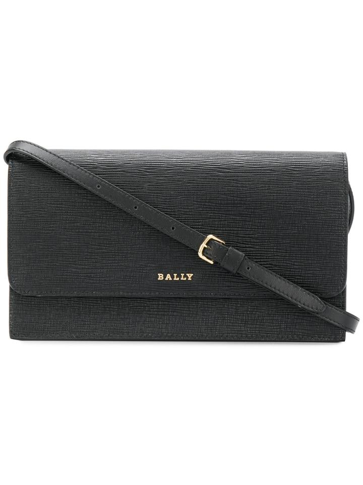 Bally Foldover Logo Crossbody Bag - Black