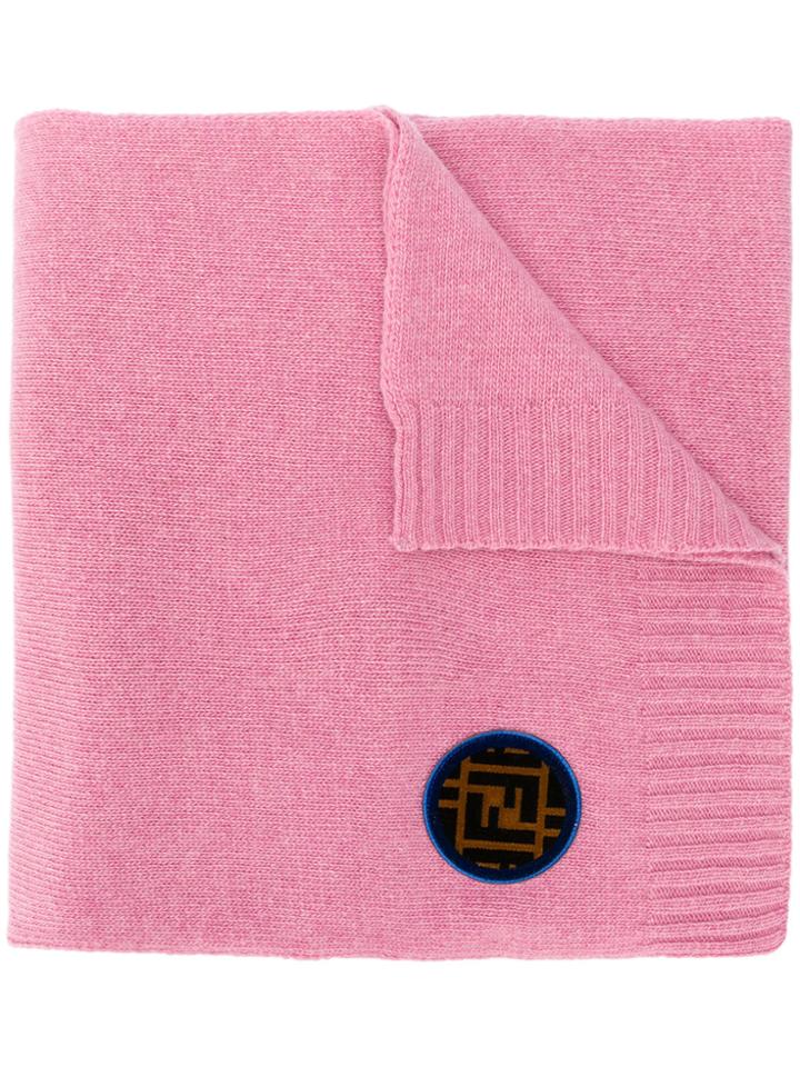 Fendi Logo Patch Scarf - Pink & Purple