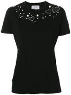 Twin-set - Embellished T-shirt - Women - Cotton/polyester/spandex/elastane - S, Black, Cotton/polyester/spandex/elastane