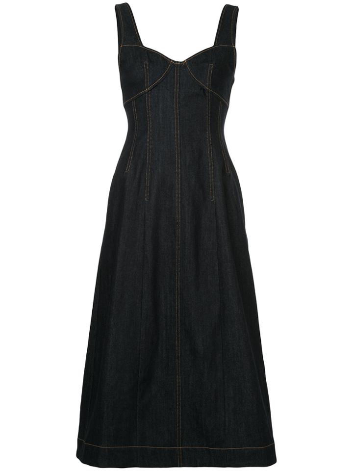 Le Ciel Bleu Bustier Denim Dress - Blue