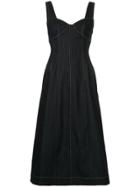 Le Ciel Bleu Bustier Denim Dress - Blue
