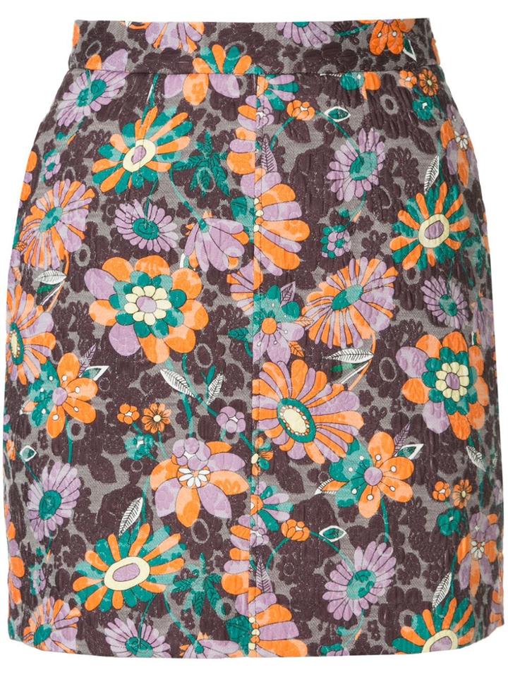 G.v.g.v. Floral Print Mini Skirt - Pink & Purple