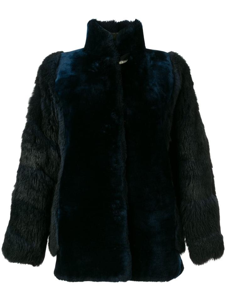 A.n.g.e.l.o. Vintage Cult Short Fur Coat - Blue