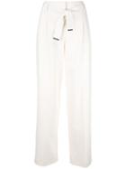 Giorgio Armani High-waisted Wide Leg Trousers, Women's, Size: 38, White, Spandex/elastane/mulberry Silk/virgin Wool