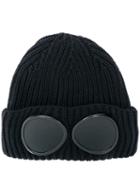 Cp Company Signature Goggles Beanie Hat - Blue