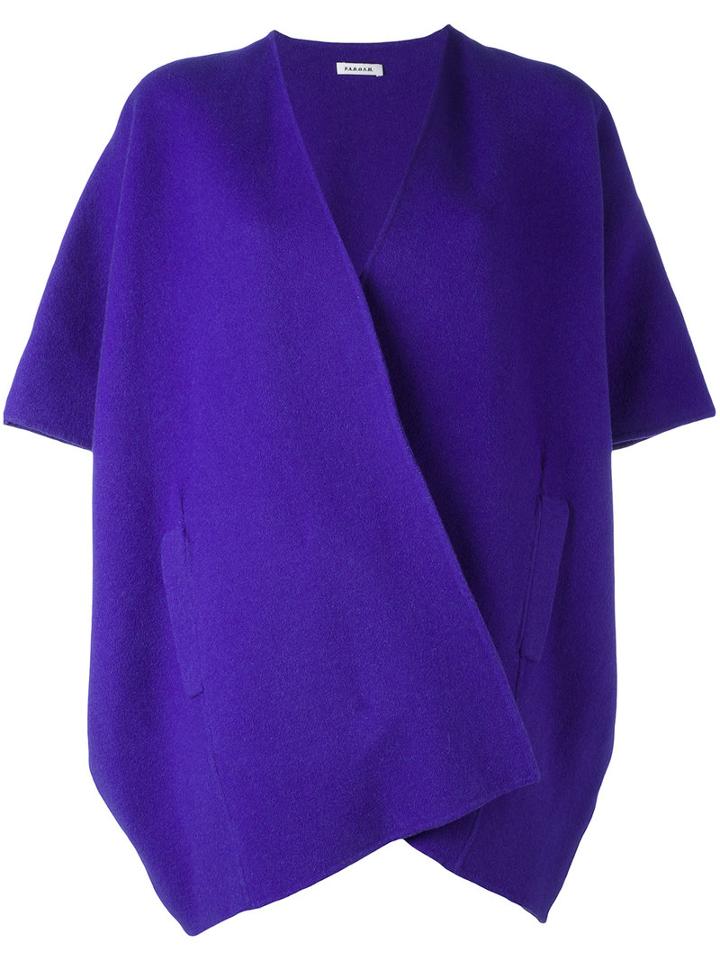 P.a.r.o.s.h. Large Cape Coat, Women's, Blue, Wool