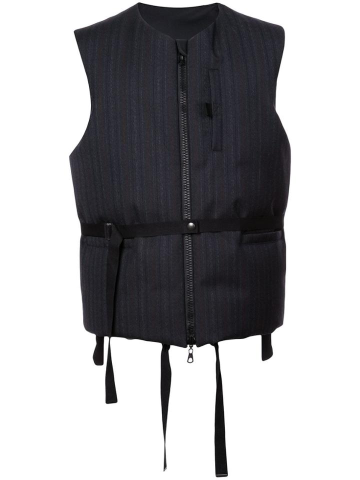 Lanvin Pinstripe Padded Vest Jacket - Black