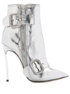 Casadei Metallic Stiletto Ankle Boots - Silver