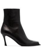 Calvin Klein 205w39nyc Ck Winsaz Lthr Sqtoe Ankl Bt - Black