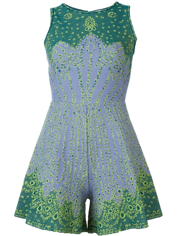 M Missoni Knit Playsuit, Women's, Size: 36, Green, Polyamide/viscose/cotton/polyester
