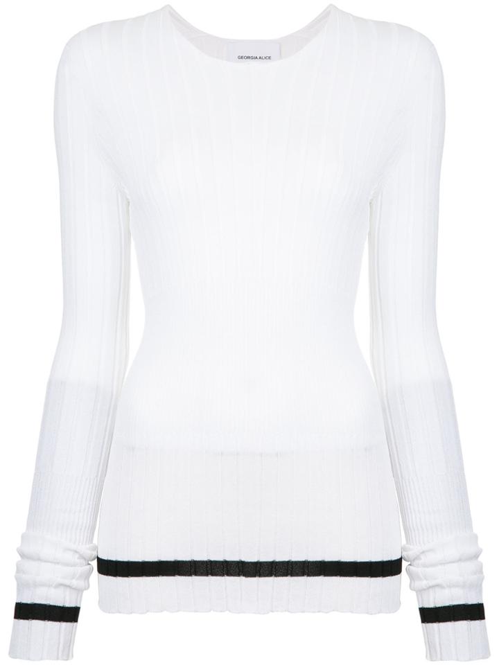 Georgia Alice Palm Knitted Top - White