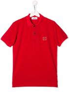 Stone Island Junior Teen Chest Logo Polo Shirt - Red