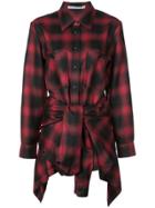 Alexander Wang Tie Front Checked Playsuit - Red