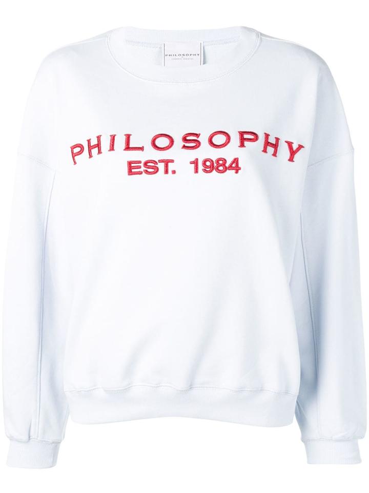 Philosophy Di Lorenzo Serafini Embroidered Logo Sweatshirt - Blue