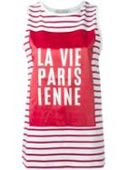 Etre Cecile Front Print Striped Tank Top