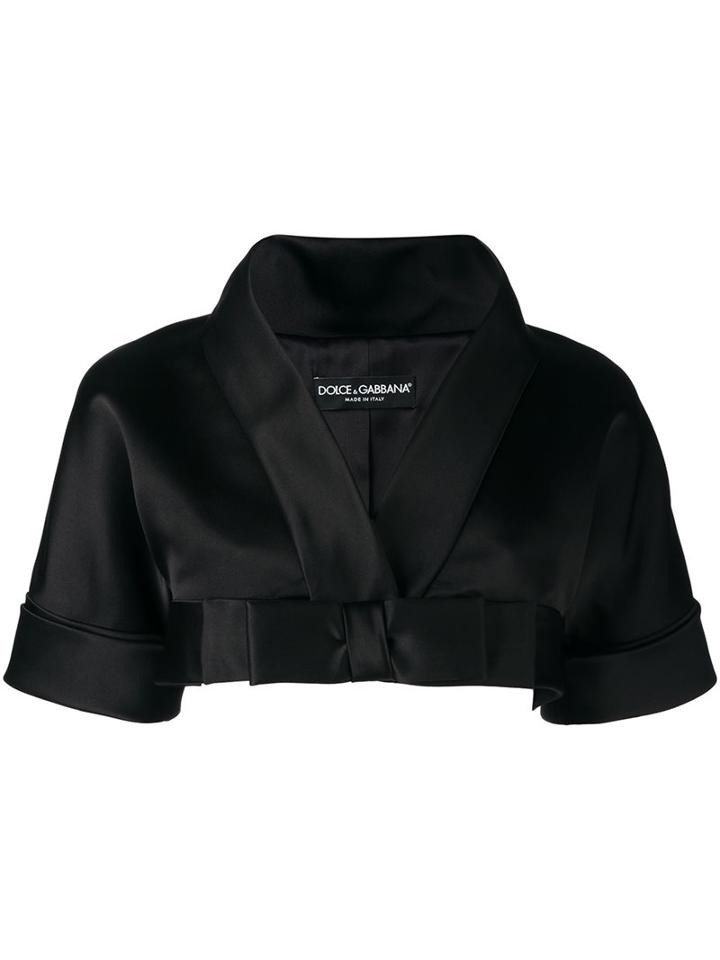 Dolce & Gabbana Bow Detail Bolero, Women's, Size: 42, Black, Silk