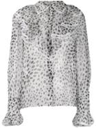 Miu Miu Dalmation-print Silk-georgette Blouse - White