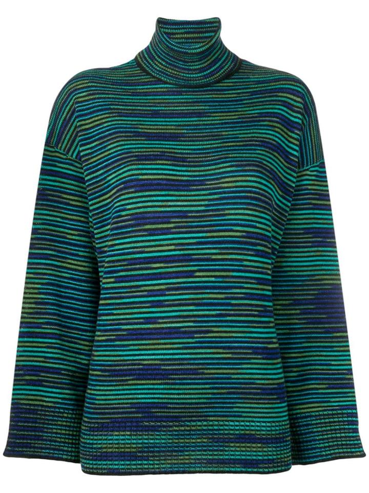 M Missoni Striped Knit Jumper - Blue