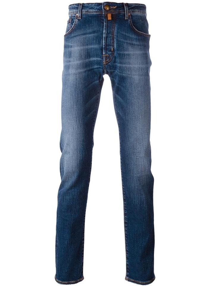 Jacob Cohen Straight Leg Jeans, Men's, Size: 30, Blue, Cotton/polyester/spandex/elastane
