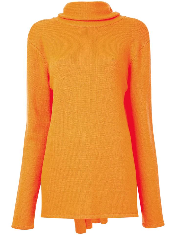 Dion Lee Wrap Scarf Collar Jumper - Yellow & Orange