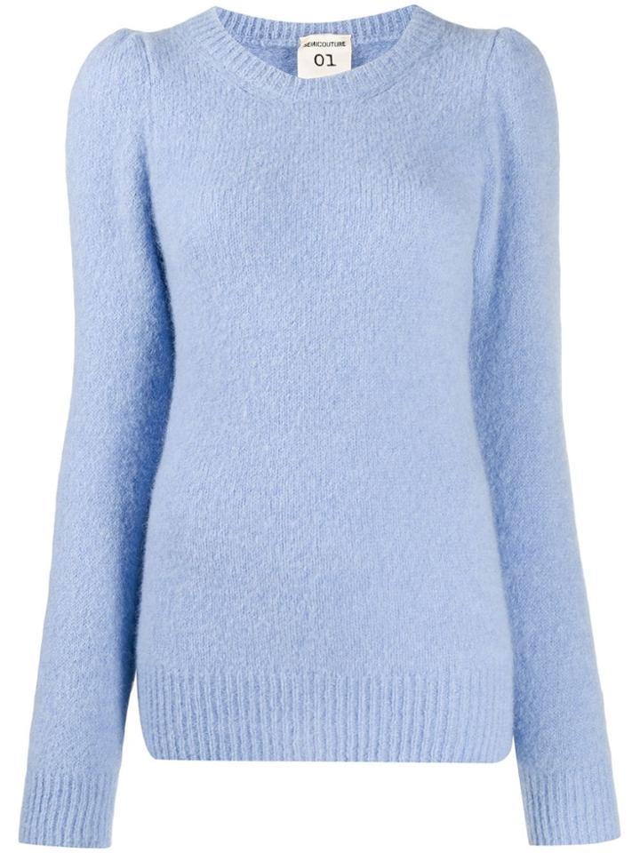 Semicouture Puff-shoulder Jumper - Blue