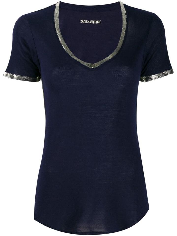 Zadig & Voltaire Contrast-trim T-shirt - Blue