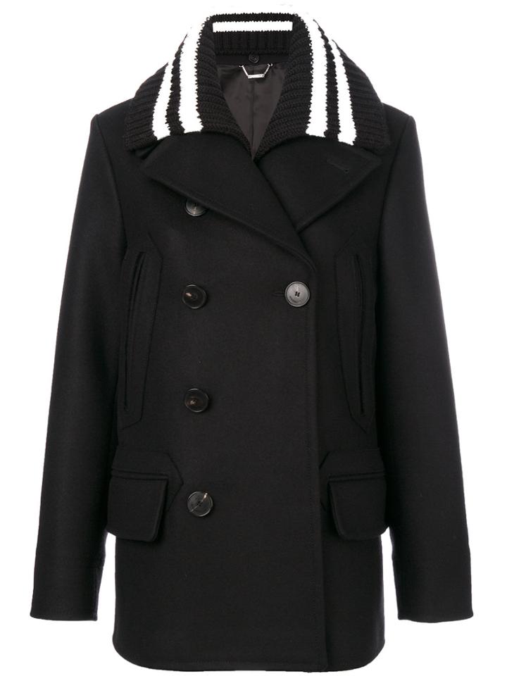 Givenchy Ribbed Collar Coat - Black