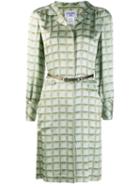 Chanel Pre-owned Checked Shirt Dress - Green