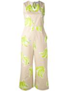 Msgm Banana Print Jumpsuit - Neutrals