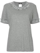 Chanel Vintage Tweed-trim Short-sleeve T-shirt - Grey
