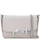 Tod's - Mini 'double T' Shoulder Bag - Women - Calf Leather - One Size, Nude/neutrals, Calf Leather