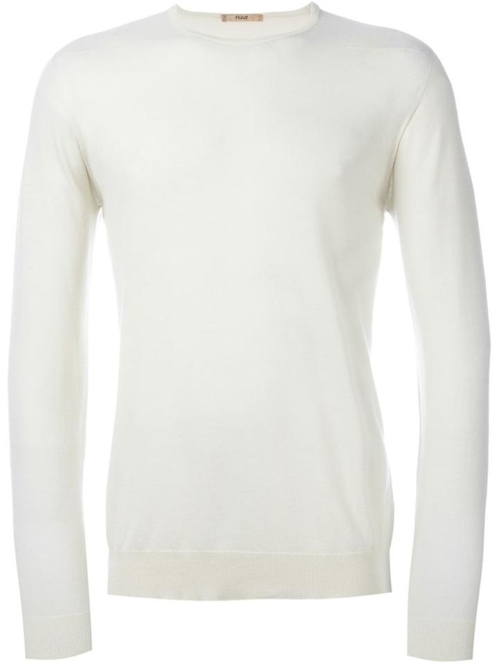 Nuur Fine Knit Jumper, Men's, Size: 54, White, Merino