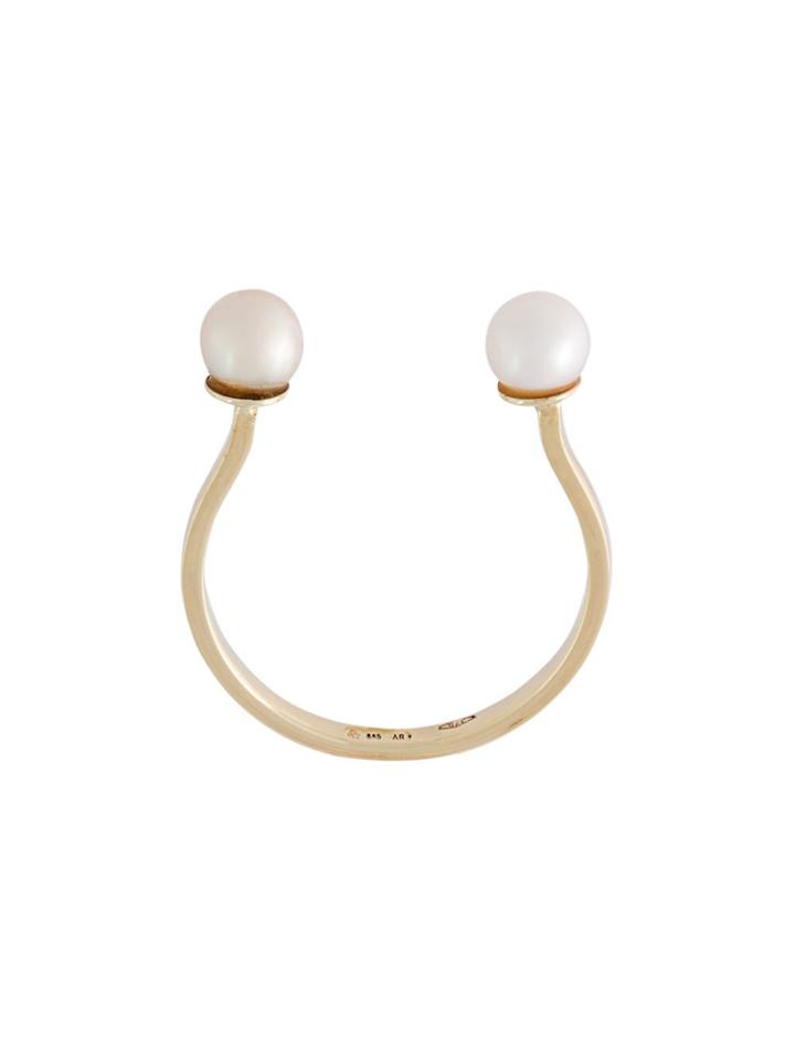 Delfina Delettrez 'double Pearls' Ring - Metallic