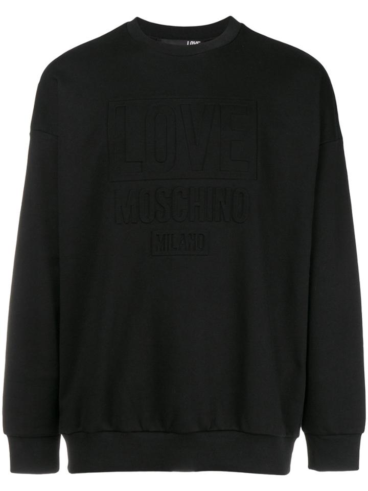 Love Moschino Logo Embossed Sweatshirt - Black